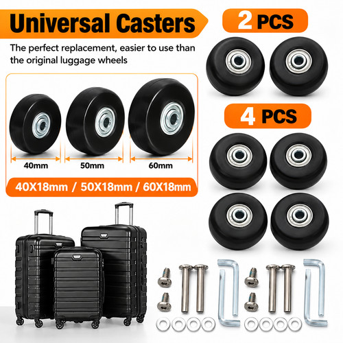 50x18mm luggage wheels - wheels, set